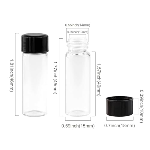 4ml 25 PCS 1 Dram Clear Glass Vials with Screw Caps - size: 4ML 25pcs