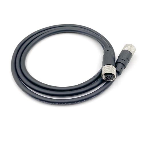 1.64ft M12 5 Pins Female to Female Connector Cable, A Code Straight Molding Cable Double Female Aviation Sensor Electrical PVC Wire 125V 4A AC/DC Industrial Molded Wire AWG22 (0.5Meter) - size: 1.64ft