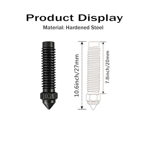 3 Pcs Hardened Steel Nozzles for Centauri Carbon hotend Extruder,High Temperature Wear Resistance nozzles for Elegoo Centauri Carbon 3D Printer Accessories (0.2mm) - size: 0.2mm