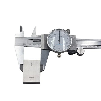 HFS 2Pc 0-6 Inch Dial Caliper, ±0.001 Inch Accuracy, 4-Way Measuring Tool - size: 0-6" Carbon Steel 2PCS