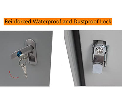 Cold Rolled Steel Electrical Box 16'' x 16'' x 8'' Indoor/Outdoor Thick Electrical Enclosure Box with Mounting Plate IP66 Weatherproof Anti-Rust and Anti-Corrosion (16'' x 16'' x 8'') - size: 16'' x 16'' x 8''