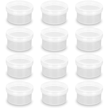 12 Pack 1.01 oz Round Plastic Containers (1.97 x H1.1 inch), Round Transparent Plastic Bead Jar with Lids for Beads, Coins, Safety Pins and Other Craft Jewelry - size: 30 ml (1.97" x 1.1")