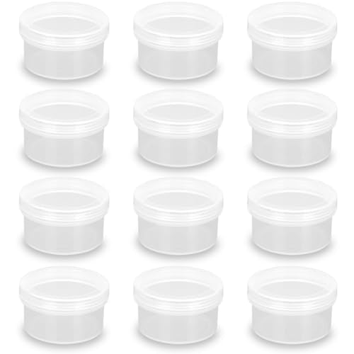 12 Pack 1.01 oz Round Plastic Containers (1.97 x H1.1 inch), Round Transparent Plastic Bead Jar with Lids for Beads, Coins, Safety Pins and Other Craft Jewelry - size: 30 ml (1.97" x 1.1")