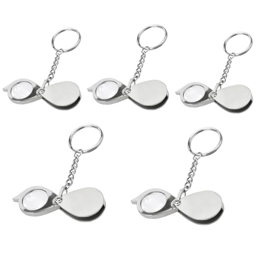 Rongon 10X Pocket Magnifying Glass Small Folding Keychain Magnifier - color: Silver