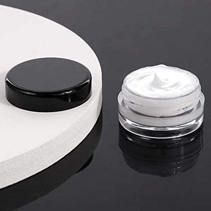 100 Count 10g Small Sample Containers with Lids Plastic Jar Cosmetic Jars Empty Makeup Jars Lip Balm Containers - Black - color: Black, size: 10g (100 Count)