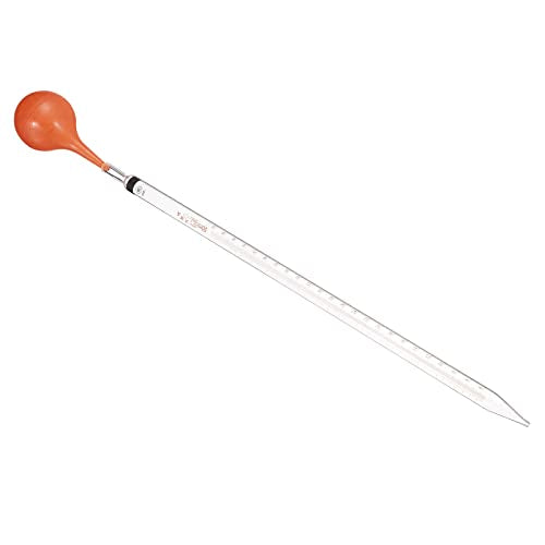 PATIKIL Graduated Dropper Pipettes Kit, 1 Set 50ml Borosilicate Glass Pipette with Rubber Squeeze Bulb for Transfer Liquid for Lab, Chemistry, Clear - size: 50ml