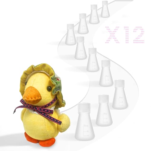 12pcs 25ml Plastic Erlenmeyer Flasks with Screw Cap, LVAH001 - style: 12pcs of Vol.25ml