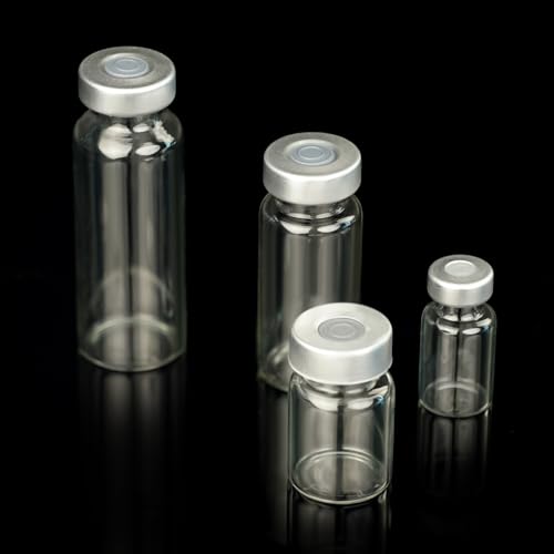 10 Pack 2ml Sealed Sample Glass Vials with Self Healing Injection Port - size: 2ML