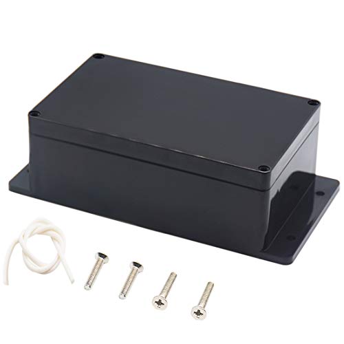 Zulkit Junction Box ABS Plastic Dustproof Waterproof IP65 Universal Electrical Boxes Project Enclosure with Fixed Ear Black 7.87 x 4.72 x 2.95 Inch (200 x 120 x 75 mm)(Pack of 1) - size: 7.87" x 4.72" x 2.95"(Pack of 1)
