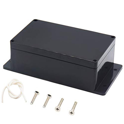 Zulkit Junction Box ABS Plastic Dustproof Waterproof IP65 Universal Electrical Boxes Project Enclosure with Fixed Ear Black 7.87 x 4.72 x 2.95 Inch (200 x 120 x 75 mm)(Pack of 1) - size: 7.87" x 4.72" x 2.95"(Pack of 1)