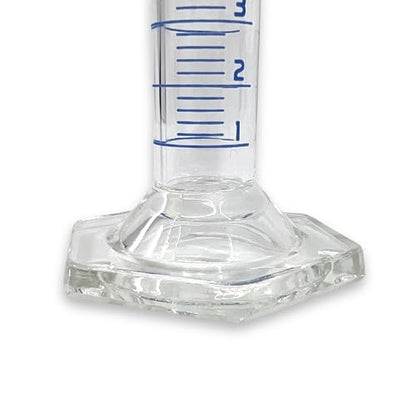Eisco Labs - 10mL Measuring Cylinder - Tolerance ±0.10mL - Class A Graduated Cylinder - Calibrated TC - Hexagonal Base - Blue Graduations - Batch Work Certificate QR Code - Boro 3.3 Glass