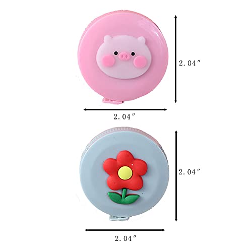 ELANE Tape Measure Package Includes 9 Cartoon Cute Pocket Tape Measure Retractable Mini Tape Measures for Body, Sewing, Cutting, Weight Loss Measurement - color: Colorful