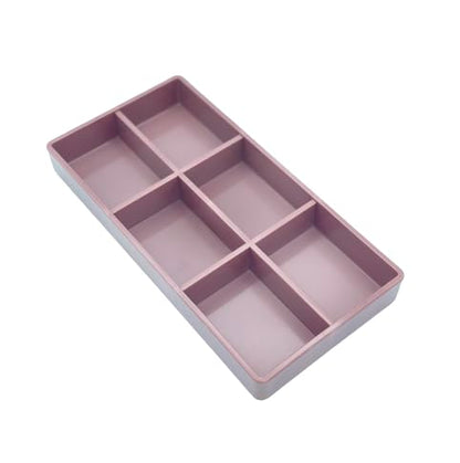 AmeiCan Goods 2/Pcs Dental Autoclavable Cabiet Tay #20 Plastic 6 Compartment Organizer Tray to Organize disc, Wheels, Stones and ect. 8"L x 4"W x 1"H (Mauve) - color: Mauve