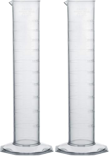 Graduated Cylinder, 1000mL - Class A Tolerance - Octagonal Base - TPX Plastic - Industrial Quality, Autoclavable - Eisco Labs (Pack of 2) - size: 1000ml (Pack of 2)