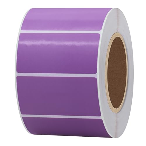 Hybsk 2x1 inch Color Direct Thermal Labels for Shipping, Barcodes, Address, Compatible with Rollo Label Printer & Zebra Desktop Printers (2"x1",Purple) - color: 1 Roll Purple, size: 2"x1"