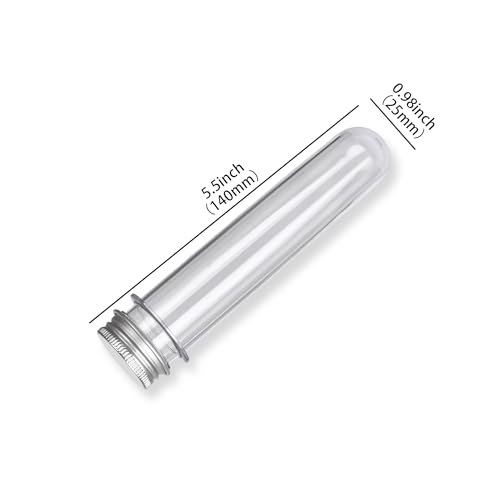 3 Pcs Plastic Test Tubes with Caps, 40ml Clear Test Tube Containers 25 x 140 mm, Reusable Tubes for Candy Storage, Party Favors, Beads, Bath Salts & Lab Experiments (3, Silver) - color: Silver