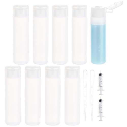 BENECREAT 10 Pack 18ml 0.6oz Small Travel Squeeze Bottles Refillable Makeup Foundation Container Travel Essentials Sample Bottles for Toiletries, Shampoo Toner Cosmetic - size: ['18 ml']