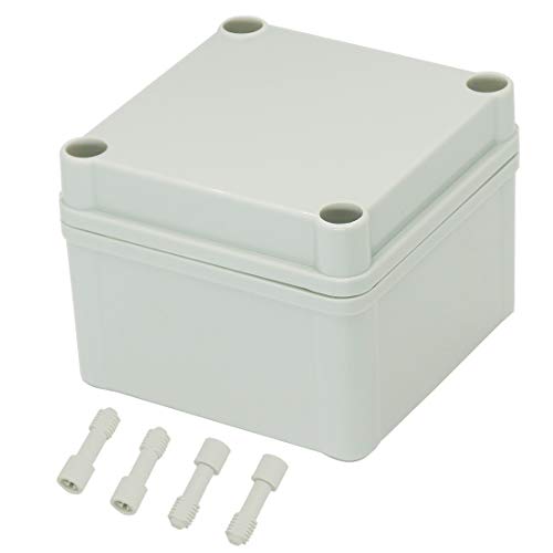 Zulkit Junction Box ABS Plastic Dustproof Waterproof IP67 Junction Boxes Universal Electrical Project Enclosure DIY Electronic Project Box Grey 3.94 x 3.94 x 2.95 inch (100 x 100 x 75 mm) - size: 3.94" x 3.94" x 2.95"