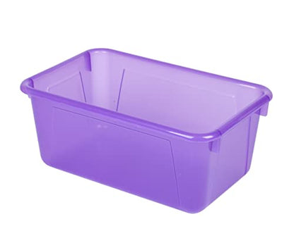 Storex Small Cubby Bin, 12.2 x 7.8 x 5.1 Inches, 5-Pack, Candy Violet (62478U05C) - color: Tint Violet, style: Bin Only