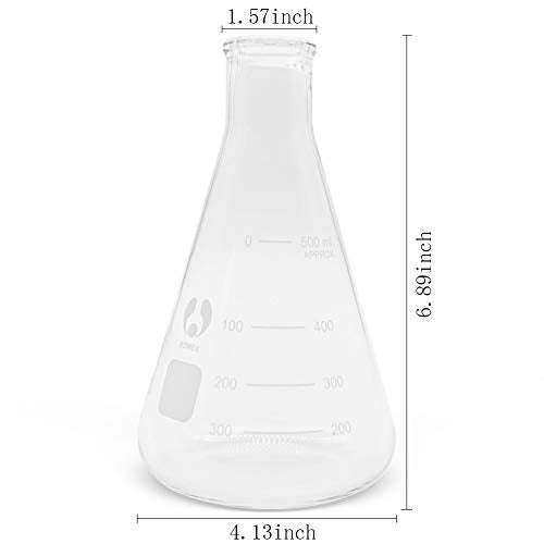 500ml Narrow Mouth Graduated Erlenmeyer Flasks 1 Pack - size: 500ml