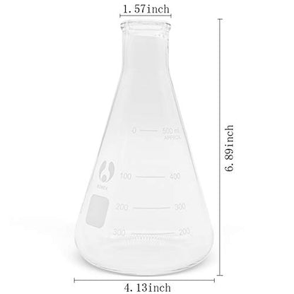 500ml Narrow Mouth Graduated Erlenmeyer Flasks 1 Pack - size: 500ml