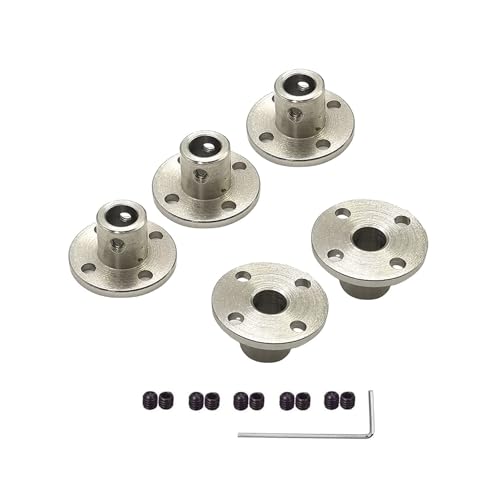 5 Pcs 6.35 mm Flange Shaft Couplings,High Hardness Metal Axis Bearing Fittings Motor Connector with M3 Screws and Allen Wrench for DIY Model Motors Accessories Coupler - size: 6.35mm, style: 6.35mm