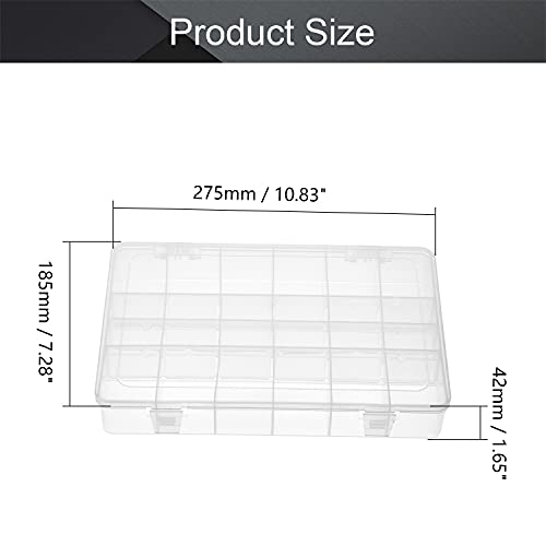 Utoolmart Tool Box Tools Organizer, Plastic Hardware Box Storage for Hardware, Screws, Bolts, Nuts, Nails, Beads, Jewelry 10.8 x 7.3 x 1.7 inches Translucent 1 Pcs - size: G275 Part box 1pcs