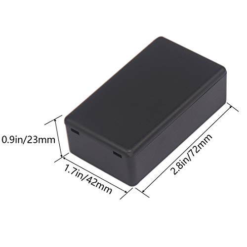 Zulkit 12Pcs Project Boxes ABS Plastic Electrical Project Case Power Junction Box Black 2.8 x 1.7 x 0.91 Inch (72 x 42 x 23mm) - color: 12 PCS, size: 2.8" x 1.7" x 0.91"