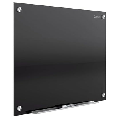 Quartet Magnetic Dry Erase Board, 36" x 24" Glass Whiteboard for Wall, Infinity, Black (G3624B) - size: 36"W x 24"H