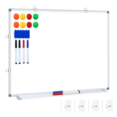 H-Qprobd White Board Dry Erase Whiteboard for Wall, 18"x24" Hanging Wall Mounted Magnetic Whiteboard Aluminium Frame for Home, Office, School, Kitchen - size: 24"x18"