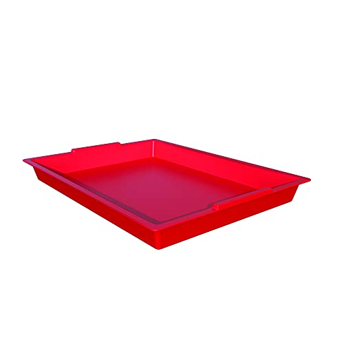 Deflecto Finger Paint Tray for Kids, Plastic Container, Red, 16” x 1.8” x 12”, 6 Count - color: Red