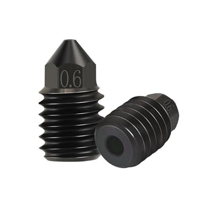2 Pack Hardened Steel Nozzles, High-Temperature Nozzle for X1/C P1P/S Upgraded Kobra 3/S1 Comb 3D Printer (0.6mm) - color: 0.6mm