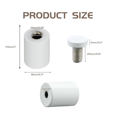 Alise 3/4"x1" Sign Standoff Screws, Wall Mount Glass Standoff, White, 4 Pcs - color: White, size: (4P)19x25mm