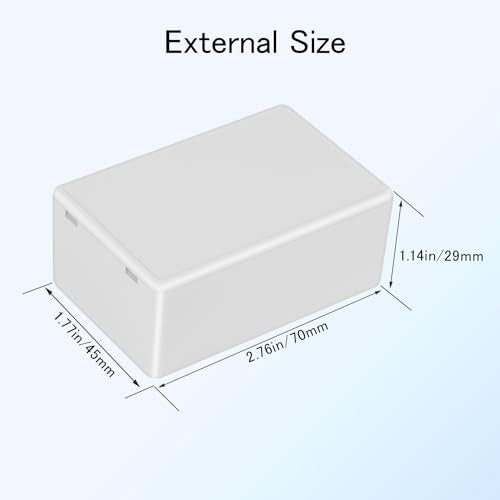 Project Box 8 Pieces Electrical Box Small Junction Box ABS Plastic Enclosure Power Electronic Case White 2.76" x 1.77" x 1.14"(70 x 45 x 29mm) - color: White, size: 2.76" x 1.77" x 1.14"