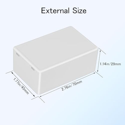 Project Box 8 Pieces Electrical Box Small Junction Box ABS Plastic Enclosure Power Electronic Case White 2.76" x 1.77" x 1.14"(70 x 45 x 29mm) - color: White, size: 2.76" x 1.77" x 1.14"