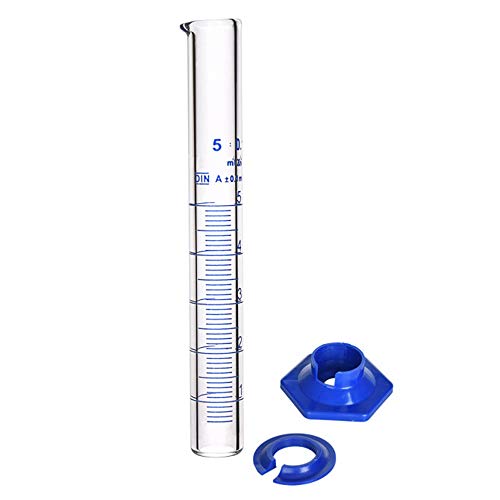 Thick Glass Graduated Cylinder Measuring Liquid Lab Cylinders with Anti-falling Plastic Base and Bumper Guards (glass, 5ML) - size: 5ML