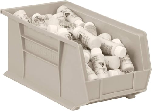 Akro-Mils 30240 AkroBins Plastic Storage Bins, 15"x8"x7", Stone, 12-Pack - color: stone