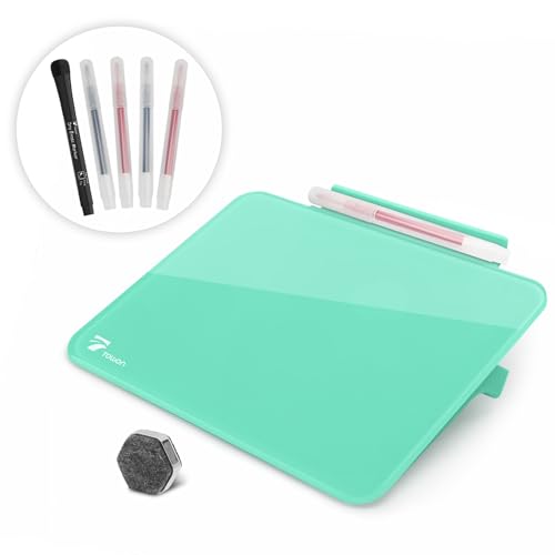 Mint Mini Desktop Pure Glass Whiteboard, Small Glass Dry-Erase Whiteboard - color: Mint