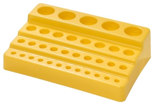 Caplugs Evergreen 240-6400-Y10 RTU Series – Multi-Tier Universal Rack, 4 Pack, Yellow Polystyrene (PS), for Test Tubes and Microcentrifuge Tubes, Sample Handling, Storage, Testing, Laboratory - color: Yellow