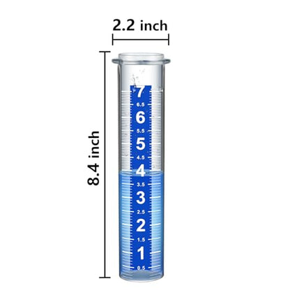 Rain Gauge Replacement Tube, 2 Plastic Accurate Rain Gauges Outdoors Best Rated, 7" Capacity Rain Gauge Tube Replacement for Yard & Garden, Water Gauge for Rain - size: 2 pcs Rain gauge tube