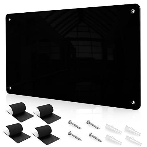 17.7" x 11.8" Black Metal Magnetic Board - Magnet Bulletin Board to Display Magnetic Letters Numbers Animal, Poetry, Spice Jars, Notes, Photos, Suitable for Wall, Refrigerator, Cubicle, Cabinet - color: Black, size: 1 Pack(17.7 × 11.8 inches)