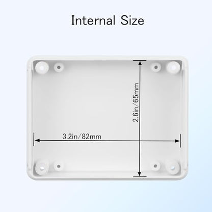 Project Box 8 Pieces Electrical Box Small Junction Box ABS Plastic Enclosure Power Electronic Case White 3.5" x 2.8" x 1.1"(90 x 70 x 28mm) - color: White, size: 3.5" x 2.8" x 1.1"