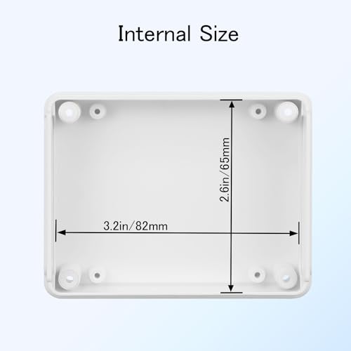 Project Box 8 Pieces Electrical Box Small Junction Box ABS Plastic Enclosure Power Electronic Case White 3.5" x 2.8" x 1.1"(90 x 70 x 28mm) - color: White, size: 3.5" x 2.8" x 1.1"
