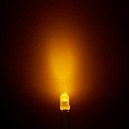 CHANZON 100 pcs 3mm Yellow Diffused LED Diode Lights (DC 3V 20mA) - color: J) Yellow-yellow (100pcs)