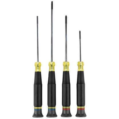 Klein Tools 85615 Mini Precision Screwdriver Set, 4-Piece Phillips and Slotted Set, Ideal for Electronics, Small Appliances, Terminal Blocks - style: 4-Piece Fixed Blade