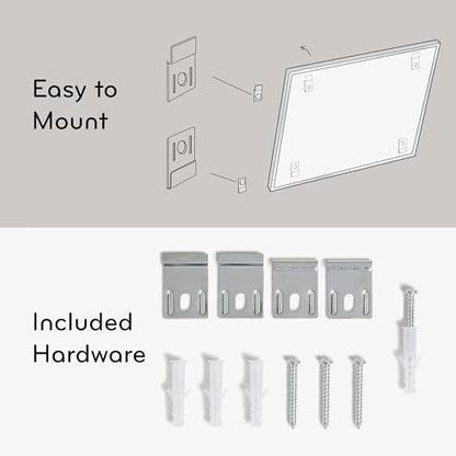 U Brands Magnetic Dry Erase Board White Board, 24" x 18", Silver Aluminum Frame, Includes Marker - size: 23"W x 17"H