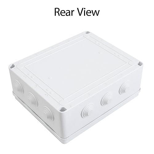 LeMotech ABS Plastic Dustproof Waterproof IP65 Junction Box Universal Electrical Project Enclosure White 11.8 x 9.8 x 4.7 inch (300 x 250 x 120 mm) - size: 11.8" x 9.8" x 4.7" (1pc)