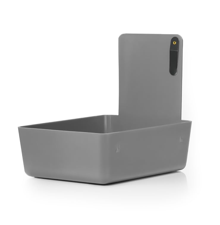 4/Pk Dental Lab Pan Medium Plastic Dental Medical Pro Lab Working Pan with Stainless Steel Clip (Gray) - color: Gray