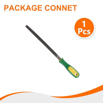 HARFINGTON Triangle Thin Teeth Cut File 8" Double Cut Teeth High Carbon Steel Hand Rasp File Plastic Handle for Metal Wood Deburring Removing - size: 8", style: Thin