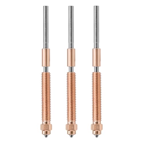 K2 Plus Nozzles 0.2mm* 0.4mm*0.6mm 3PCS, Unicorn K2 Quick-Swap Nozzles with Titanium Alloy Heat Break, Copper Alloy and Hardened Steel Nozzle, High Flow Nozzles Kit for K2 Plus 3D Printer